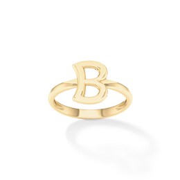 &quot;B&quot; Initial Ring in Sterling Silver with 14K Gold Plate