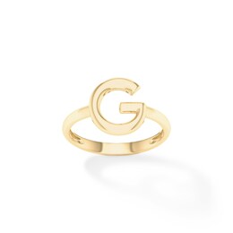 &quot;G&quot; Initial Ring in Sterling Silver with 14K Gold Plate