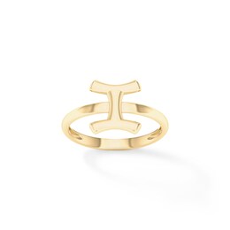 &quot;I&quot; Initial Ring in Sterling Silver with 14K Gold Plate