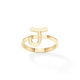 &quot;J&quot; Initial Ring in Sterling Silver with 14K Gold Plate