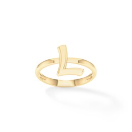 &quot;L&quot; Initial Ring in Sterling Silver with 14K Gold Plate