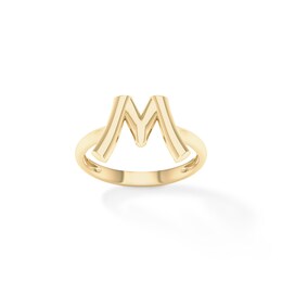 &quot;M&quot; Initial Ring in Sterling Silver with 14K Gold Plate