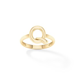 &quot;Q&quot; Initial Ring in Sterling Silver with 14K Gold Plate