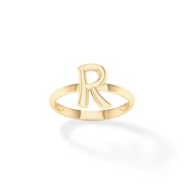 &quot;R&quot; Initial Ring in Sterling Silver with 14K Gold Plate
