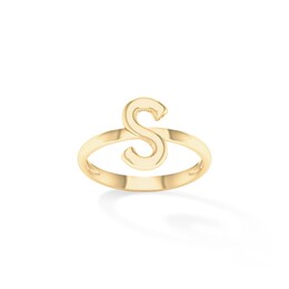 &quot;S&quot; Initial Ring in Sterling Silver with 14K Gold Plate