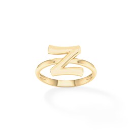 &quot;Z&quot; Initial Ring in Sterling Silver with 14K Gold Plate