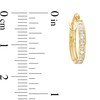 Cubic Zirconia Channel-Set Hoop Earrings in 10K Gold