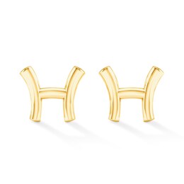 &quot;H&quot; Initial Studs in 10K Gold