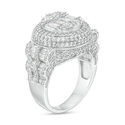 Men's Cubic Zirconia Center Row Bold Ring -  Size 10