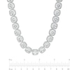 Thumbnail Image 2 of Cubic Zirconia Round Halo Stack Tennis Necklace in Sterling Silver - 20"