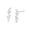 Thumbnail Image 0 of Multi-Shape Cubic Zirconia Crawler Stud Earrings in Sterling Silver