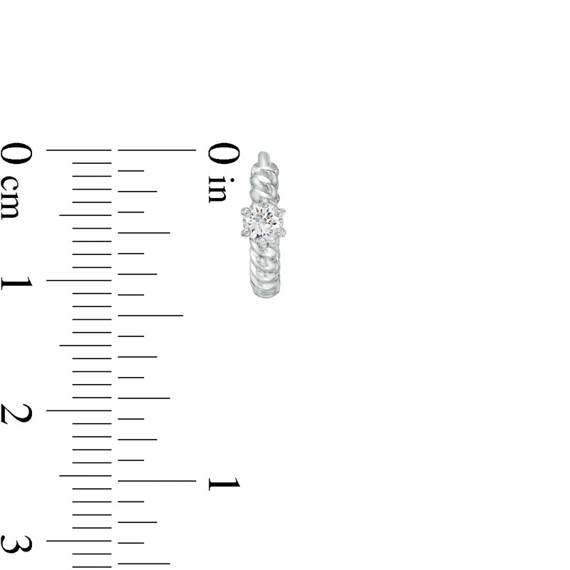Main Image 2 of Cubic Zirconia Round Twisted Huggie Hoop Earrings