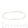 Thumbnail Image 2 of 1.5mm Cross Station Chain Anklet in 10K Gold - 9" + 1"