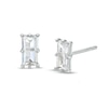 Thumbnail Image 0 of Baguette-Cut Cubic Zirconia Solitaire Stud Earrings in Sterling Silver