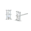 Thumbnail Image 1 of Baguette-Cut Cubic Zirconia Solitaire Stud Earrings in Sterling Silver