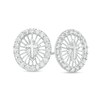 Cubic Zirconia Pavé Circle Cross Stud Earrings in Sterling Silver