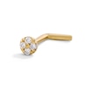 Thumbnail Image 0 of 14K Gold Diamond Accent Daisy L-Shaped Nose Ring - 20G 5/16"