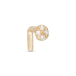 020 Gauge Diamond Accent Daisy L-Shaped Nose Ring in 14K Gold