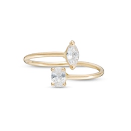 10K Gold CZ Round and Marquise Bypass Midi/Toe Ring