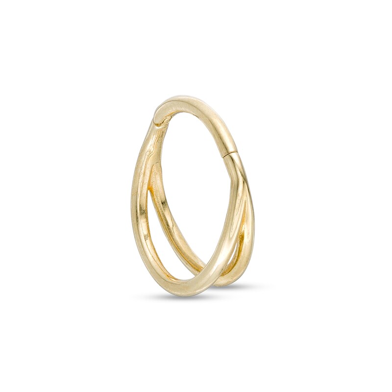 14K Gold Double Wrap Clicker Hoop - 16G 3/8"