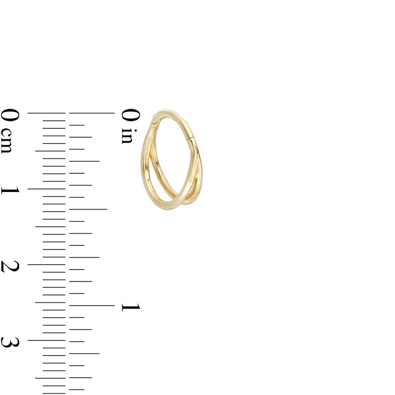 Main Image 2 of 14K Gold Double Wrap Clicker Hoop - 16G 3/8"
