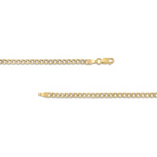 Made in Italy 2.9mm Pave Curb Chain Necklace in 10K Hollow Gold - 18"