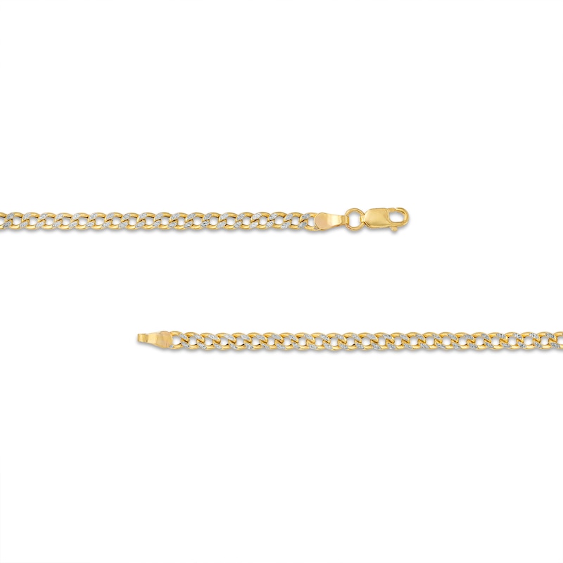 Main Image 2 of Made in Italy 2.9mm Pave Curb Chain Necklace in 10K Hollow Gold - 18"