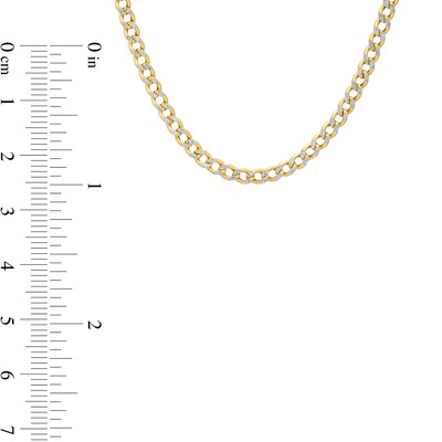 Made in Italy 2.9mm Pave Curb Chain Necklace in 10K Hollow Gold - 18"