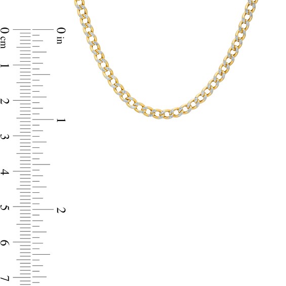 Made in Italy 2.9mm Pave Curb Chain Necklace in 10K Hollow Gold - 18"