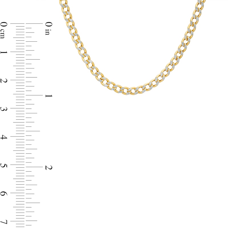 Main Image 3 of Made in Italy 2.9mm Pave Curb Chain Necklace in 10K Hollow Gold - 18"