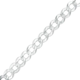 Made in Italy 8mm Concave Curb Chain Bracelet in Solid Sterling Silver - 8.5&quot;