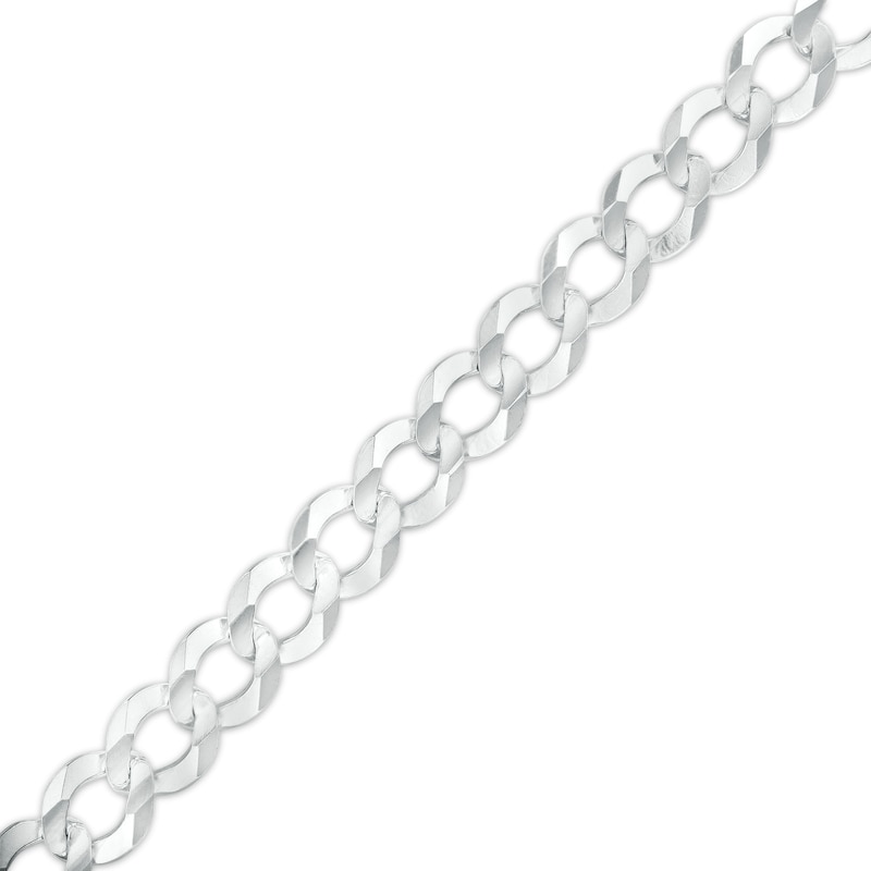 Made in Italy 8mm Concave Curb Chain Bracelet in Solid Sterling Silver - 8.5"