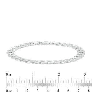 Made in Italy 8mm Concave Curb Chain Bracelet in Solid Sterling Silver - 8.5"