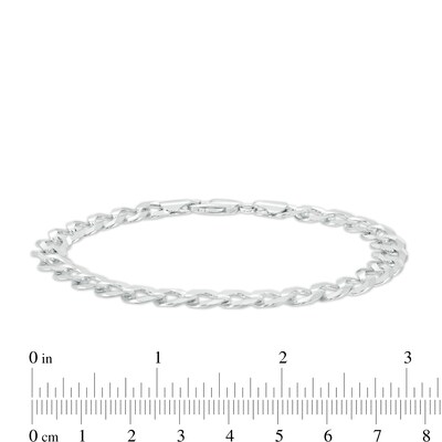Made in Italy 8mm Concave Curb Chain Bracelet in Solid Sterling Silver - 8.5"