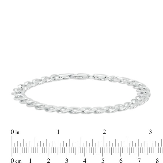 Made in Italy 8mm Concave Curb Chain Bracelet in Solid Sterling Silver - 8.5"