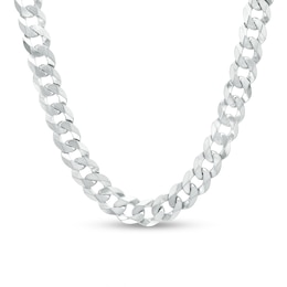 Made in Italy 8.4mm Flat Curb Chain in Solid Sterling Silver - 20&quot;