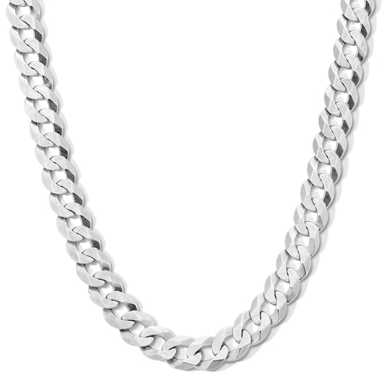 Made in Italy 8.4mm Flat Curb Chain in Solid Sterling Silver - 20"