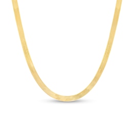 Made in Italy 4mm Herringbone Chain Necklace in 10K Solid Gold - 16&quot; + 1&quot;