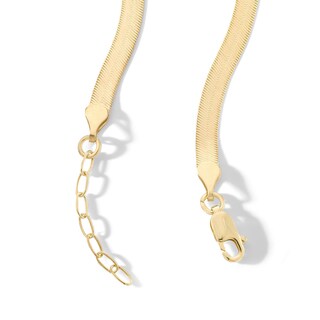 10K Solid Gold Herringbone Chain Made in Italy - 16" + 1"
