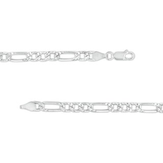 Made in Italy 5.1mm Sqaure Figaro Chain Necklace in Solid Sterling Silver - 22"