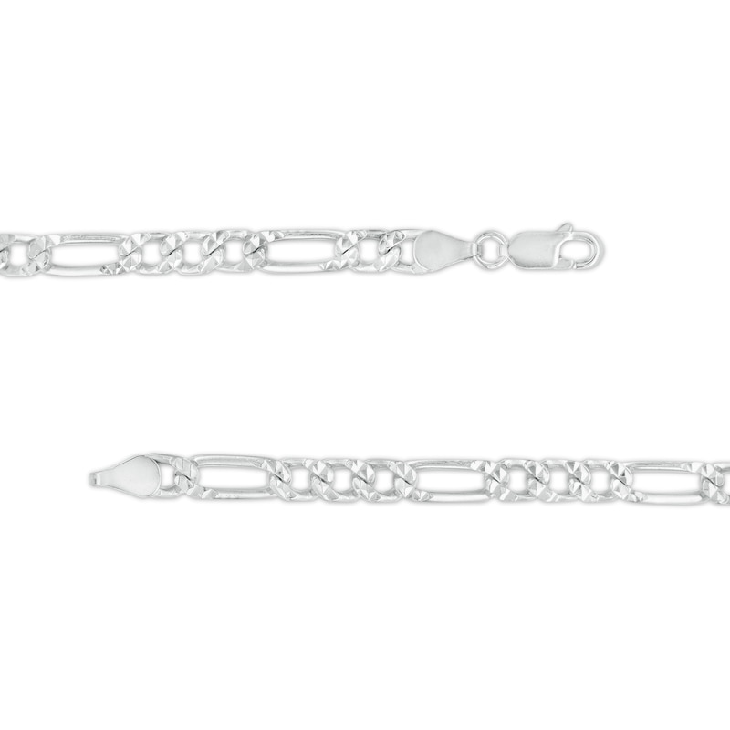 Made in Italy 5.1mm Sqaure Figaro Chain Necklace in Solid Sterling Silver - 22"