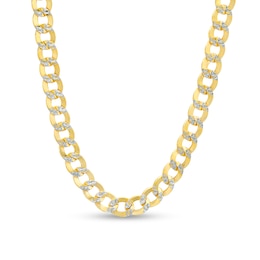 Made in Italy 6.8 Diamond-Cut Round Curb Chain Necklace in 10K Semi-Solid Gold - 20&quot;