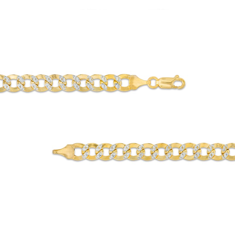 Main Image 2 of Made in Italy 6.8 Diamond-Cut Round Curb Chain Necklace in 10K Semi-Solid Gold - 20"