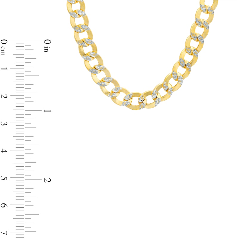 Main Image 3 of Made in Italy 6.8 Diamond-Cut Round Curb Chain Necklace in 10K Semi-Solid Gold - 20"