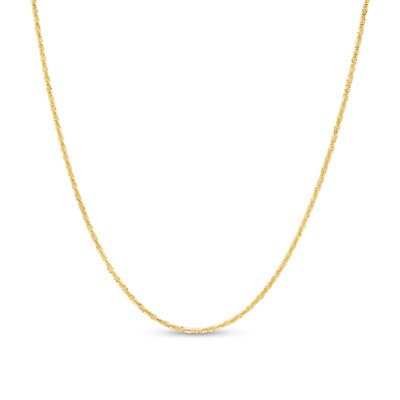 1.12mm  Criss Cross Chain Necklace in 14K Solid Gold - 18"