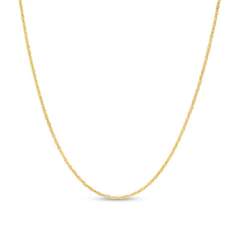 1.12mm  Criss Cross Chain Necklace in 14K Solid Gold - 18"