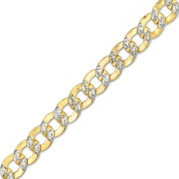 Made in Italy 6.8mm Diamond-Cut Round Curb Bracelet in 10K Semi-Solid Gold - 8.5&quot;