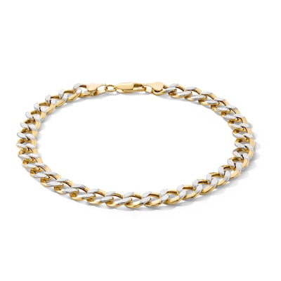 10K Semi-Solid Gold Diamond-Cut Round Curb Chain Bracelet - 8.5"