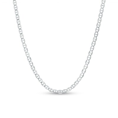 Made in Italy 2.7mm Diamond-Cut Mariner Chain Necklace in Solid Sterling Silver - 22"