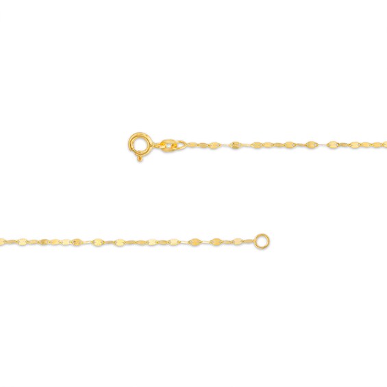 Made in Italy 1.8mm Mirror and Paper Clip Chain Necklace in 10K Solid Gold - 18"